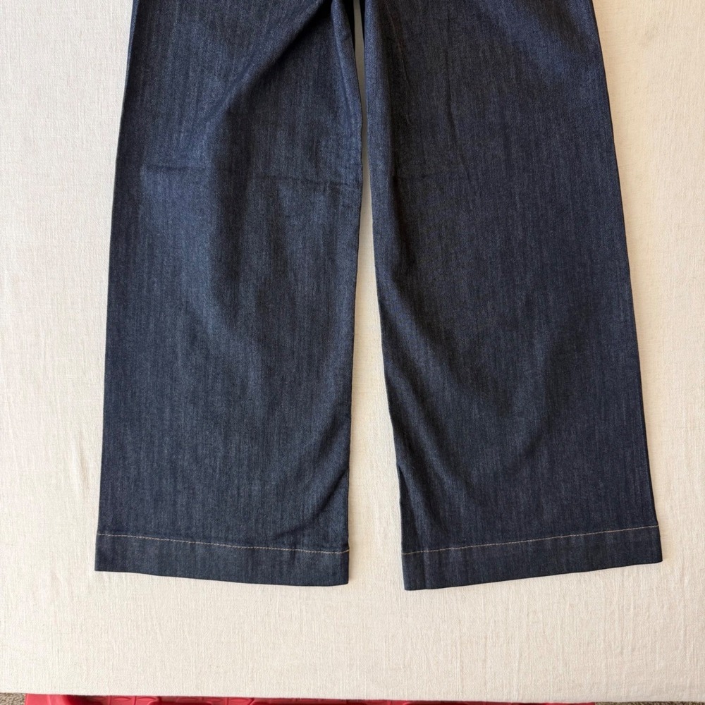 Maeve Ettie High-Rise Crop Wide-Leg Jeans Women 29T Dark Wash Indigo NWOT - Picture 10 of 11